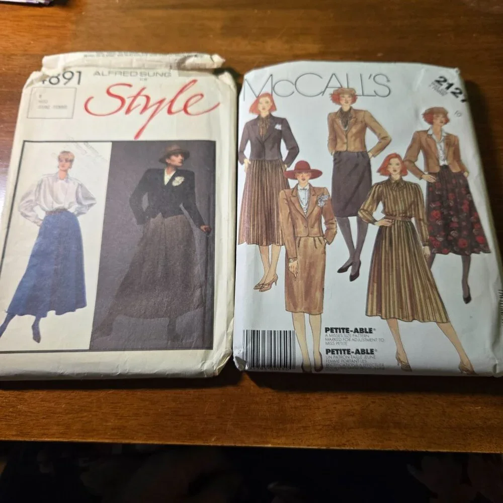 Womens vintage sewing patterns 1980s car coat, dress, jacket Unverified